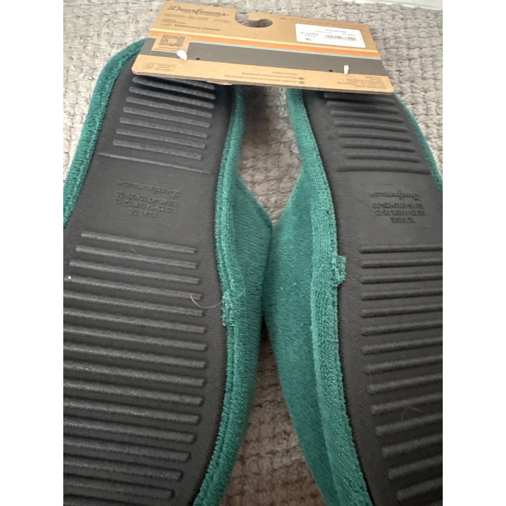 Dearfoams Mens We Ride At Dawn Lawn Mower Slippers Green Memory Foam XL 13-14 - Picture 5 of 7